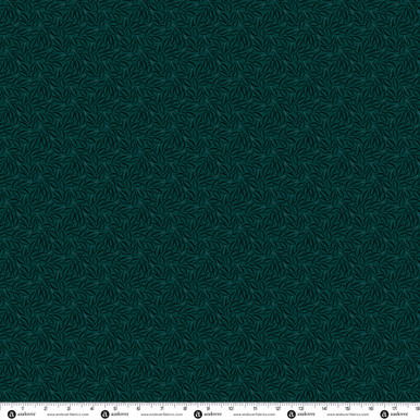Simply Noir by Andover Fabrics Leafy Dark Teal
