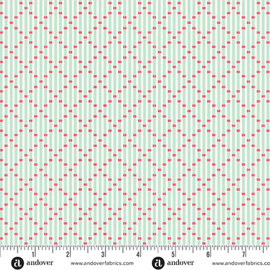 Snowberry by Andover Fabrics Lattice Stripe Frost