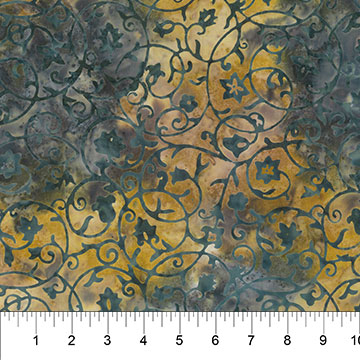At Dusk Floral Vines Smokey Teal