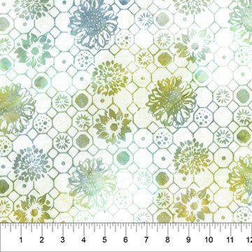 Faux Finish Floral Tiles Green Tea
