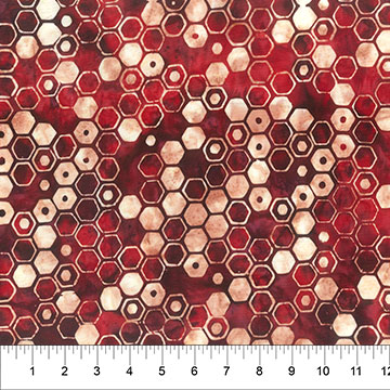 Faux Finish Hexie Grid Dark Red