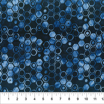 Faux Finish Hexie Grid Indigo