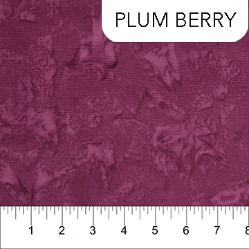 Landscape Painting Cotton Batik Plum Berry