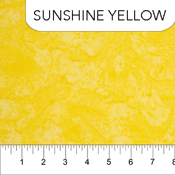 Landscape Painting Cotton Batik Sunshine Yellow