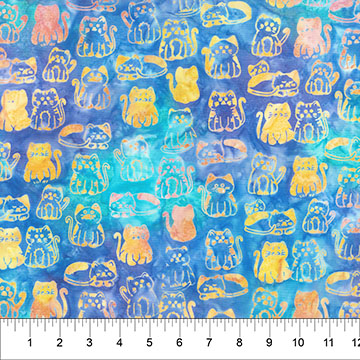 Meow Meow Kitties Blue Seaglass