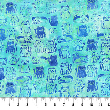 Meow Meow Kitties Seafoam