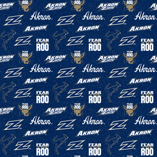 NCAA-Akron Tone On Tone Cotton W43 - 15 Yd Bolt