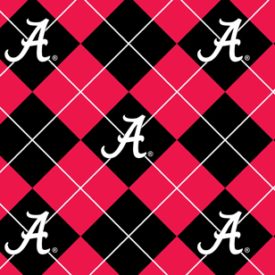 NCAA-Alabama Argyle Fleece W58 - 12 Yd Bolt