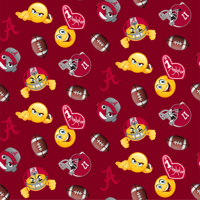 NCAA-Alabama Emoji A/O Fleece W58 - 12 Yd Bolt