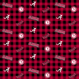 NCAA-Alabama Buffalo Plaid Sm Cotton W43 - 15 Yd Bolt