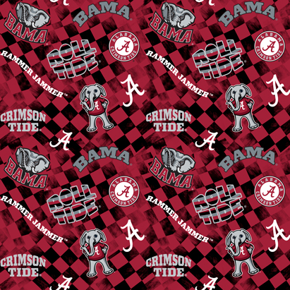 NCAA-Alabama Check AlloverCotton W43 - 15 Yd Bolt