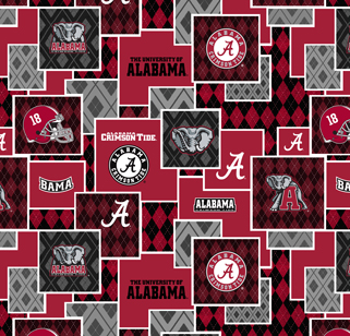 NCAA-Alabama Argyle BoxesCotton W43 - 15 Yd Bolt
