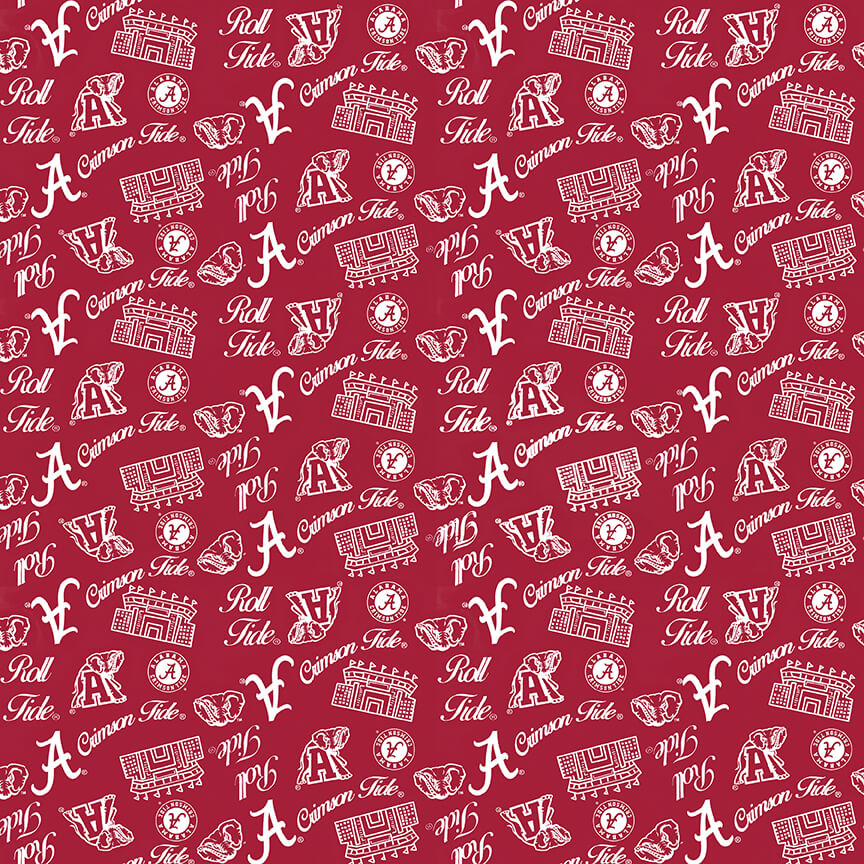 NCAA-Alabama Mini Stadium Logo Cotton W43 - 15 Yd Bolt
