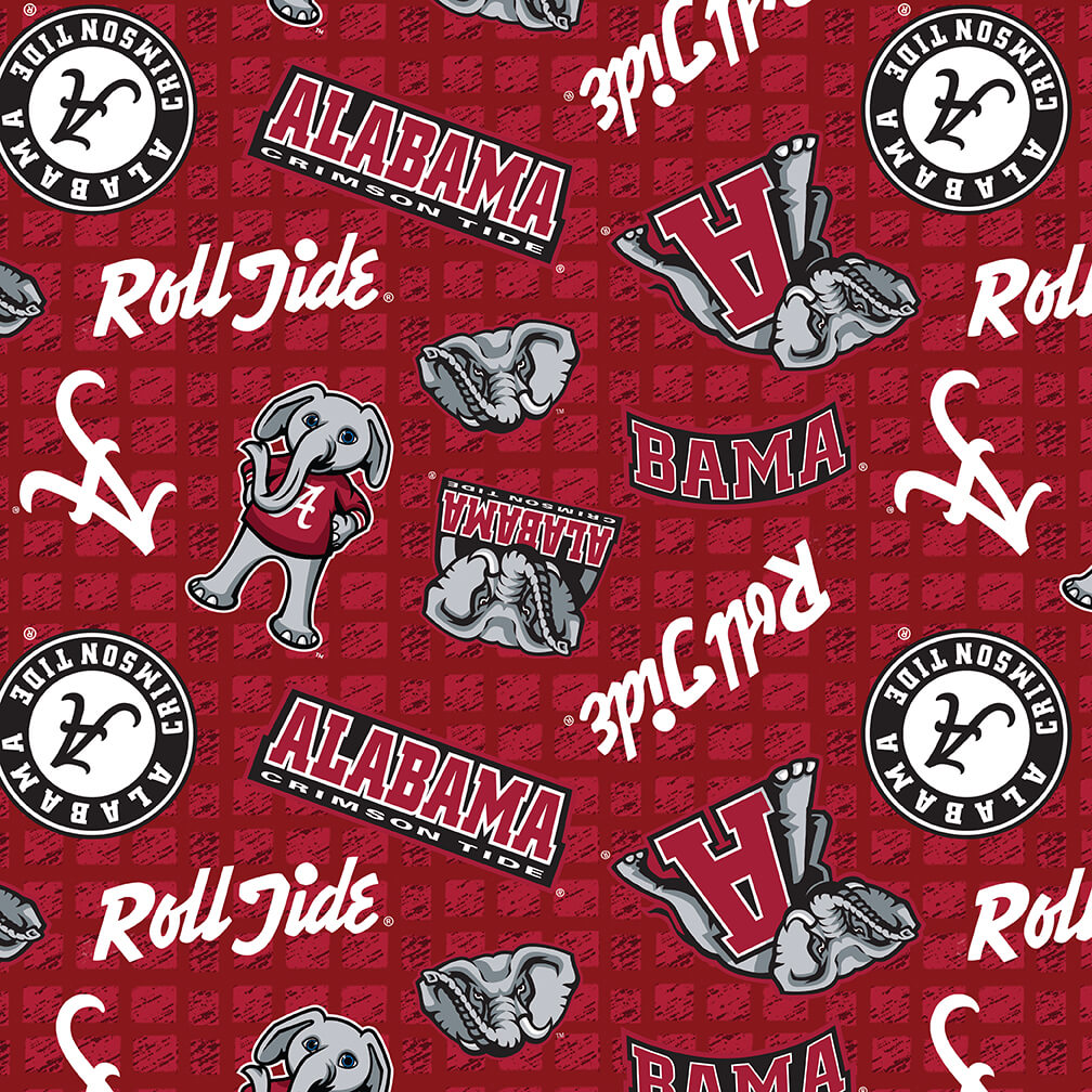 NCAA-Alabama Jersey Knit 92% Poly 8% Spandex W58 - 15 Yd Bolt