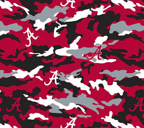 NCAA-Alabama Camo Fleece W58 - 12 Yd Bolt