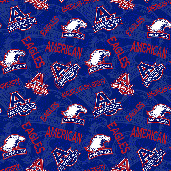 NCAA-  American University Tone On Tone Cotton W43 - 15 Yd Bolt