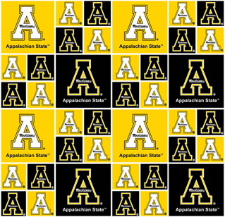 NCAA - Appalachian State Block Cotton W43 - 15 Yd Bolt