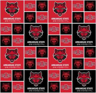 NCAA - Arkansas State Block Cotton W43 - 15 Yd Bolt