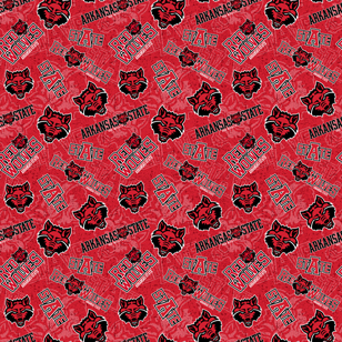 NCAA-Arkansas State Tone On Tone Cotton W43 - 15 Yd Bolt