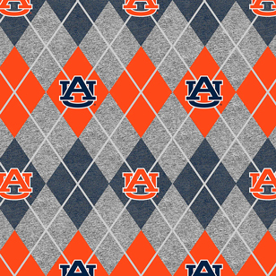NCAA-Auburn Heather Argyle Prt Fleece W58 - 12 Yd Bolt