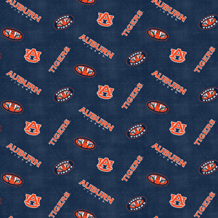 NCAA-Auburn Distressed Logo Flannel W43 - 15 Yd Bolt