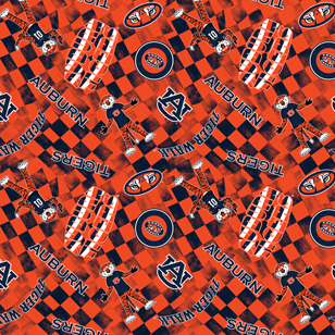 NCAA-Auburn Orange Canvas Duck Cloth Cotton W43 - 15 Yd Bolt