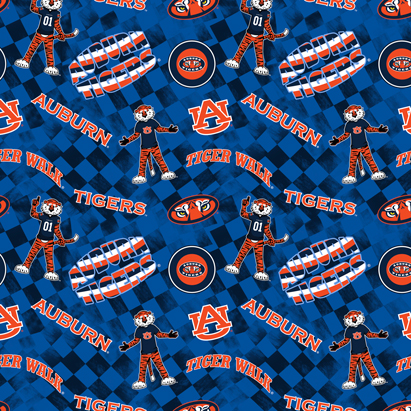 NCAA-Auburn Check AlloverCotton W43 - 15 Yd Bolt