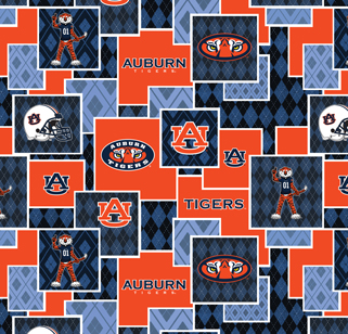 NCAA-Auburn Argyle BoxesCotton W43 - 15 Yd Bolt