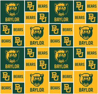 NCAA - Baylor Block Cotton W43 - 15 Yd Bolt