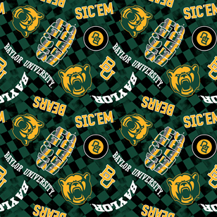 NCAA-Baylor Green Canvas Duck Cloth Cotton W43 - 15 Yd Bolt