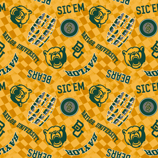 NCAA-Baylor Yellow Canvas Duck Cloth Cotton W43 - 15 Yd Bolt