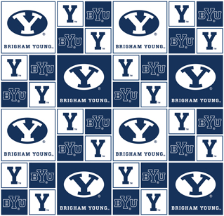 NCAA - Brigham Young Block Cotton W43 - 15 Yd Bolt