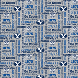 NCAA-Brigham Young Heather Verbiage Fleece W58 - 12 Yd Bolt
