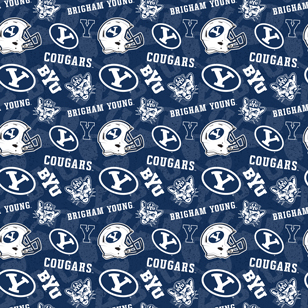 NCAA-Brigham Young Tone On Tone Cotton W43 - 15 Yd Bolt