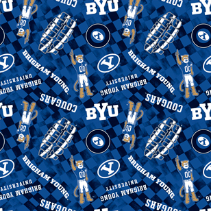 NCAA-BYU Blue Canvas Duck Cloth Cotton W43 - 15 Yd Bolt