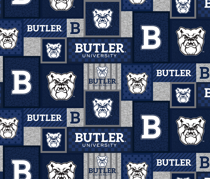 NCAA-Butler University Patch Fleece W58 - 12 Yd Bolt