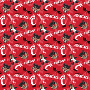 NCAA-Cincinnati Tone On Tone Cotton W43 - 15 Yd Bolt