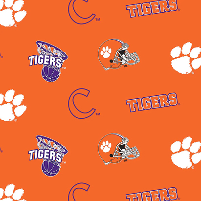 NCAA-Clemson Fleece W58 - 12 Yd Bolt