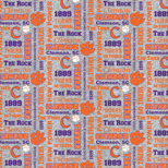 NCAA-Clemson Heather Verbiage Fleece W58 - 12 Yd Bolt