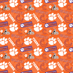 NCAA-Clemson Tone On Tone Cotton W43 - 15 Yd Bolt