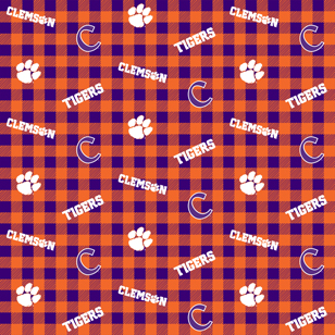 NCAA-Clemson Buffalo Plaid Sm Cotton W43 - 15 Yd Bolt