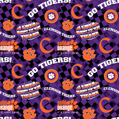 NCAA-Clemson Check AlloverCotton W43 - 15 Yd Bolt