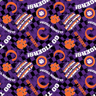 NCAA- Clemson Purple Canvas Duck Cloth Cotton W43 - 15 Yd Bolt
