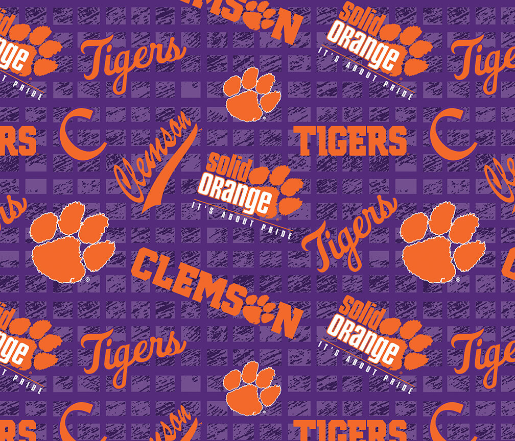 NCAA-Clemson Jersey Knit 92% Poly 8% Spandex W58 - 15 Yd Bolt