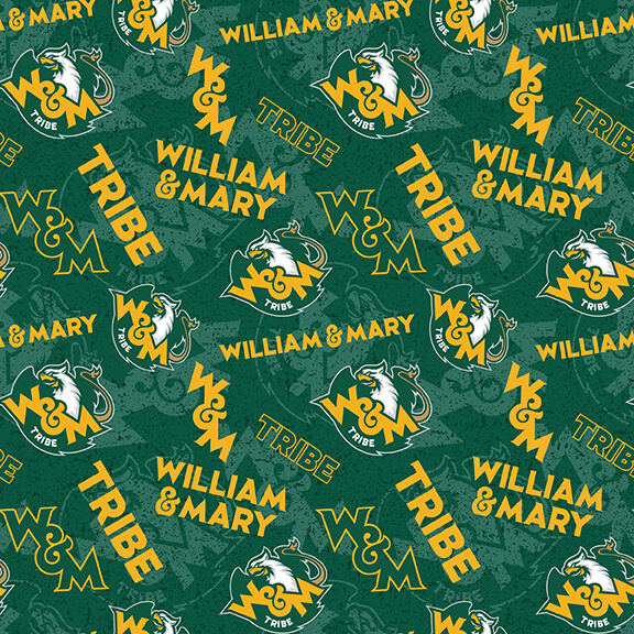 NCAA-  College of William and Mary Tone On Tone Cotton W43 - 15 Yd Bolt