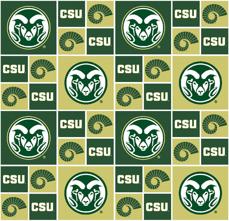 NCAA - Colorado State Block Cotton W43 - 15 Yd Bolt