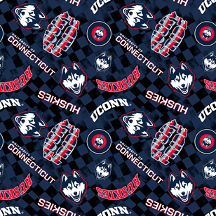 NCAA- U Of Connecticut Blue Canvas Duck Cloth Cotton W43 - 15 Yd Bolt
