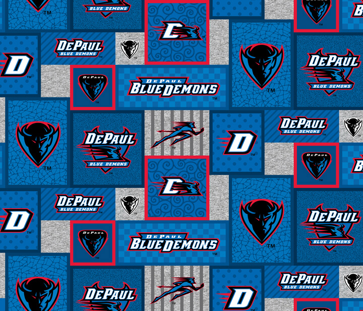 NCAA-Depaul College Patch Fleece W58 - 12 Yd Bolt