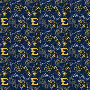 NCAA-East Tennessee State Tone On Tone Cotton W43 - 15 Yd Bolt