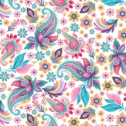 Graceful Paisley White